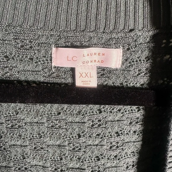 Lauren Conrad Dusty Green Open Front Sweater XXL - Picture 3 of 8